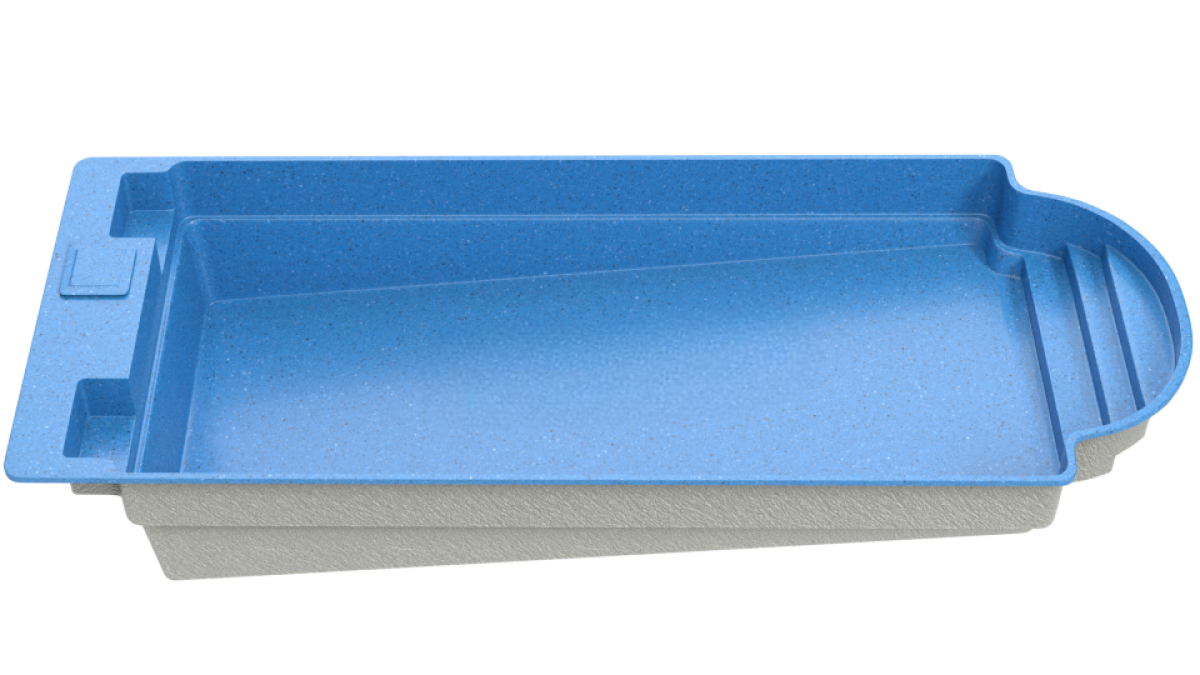 Композитный бассейн "Oceanic" 1070 х 400  см  глубиной 100 х 165 см, прямоугольник морозоустойчивый